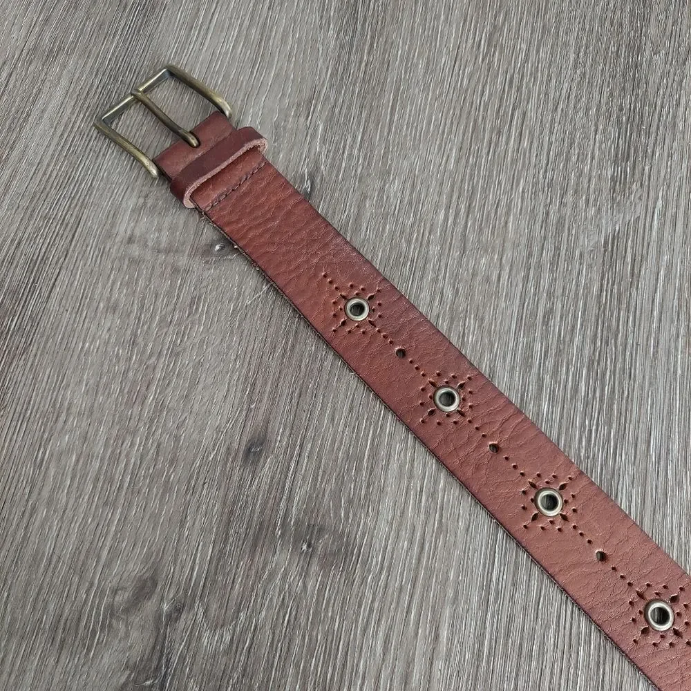 American Eagle Outfitters Brown Perforated Grommet Belt Small